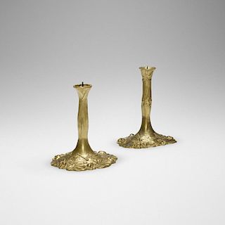 R. Taupin d'Auge, candlesticks from Maxim's, Chicago, pair