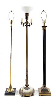 Three Floor Lamps Height of tallest overall 60 3/4 inches.