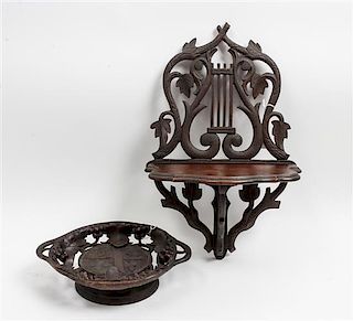 Two Black Forest Carved Articles Height of first 19 1/2 inches.