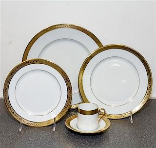 * A Limoges Porcelain Dinner Service Diameter of dinner plate 10 3/4 inches.