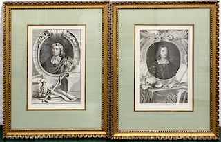 A Set of Four Engravings Each: 14 1/2 x 9 inches.
