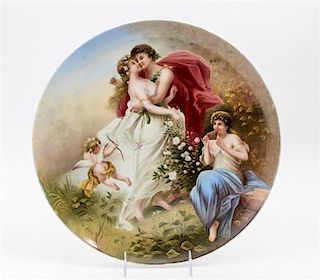 * A Royal Vienna Style Porcelain Charger Diameter 14 inches.