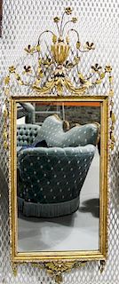 A Continental Gilt Pier Mirror Height 53 1/2 x width 21 1/2 inches.