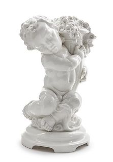 * A Hutschenreuther Blanc-de-Chine Porcelain Figure Height 16 inches.