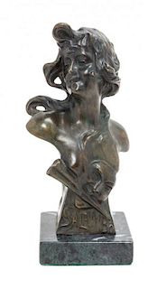 * A French Bronze Bust Height 8 inches.