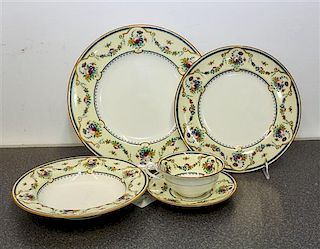 A Royal Cauldon Partial Dinner Service Diameter of dinner plate 10 3/4 inches.