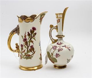 * Two Royal Worcester Porcelain Articles Height of taller 9 1/2 inches.