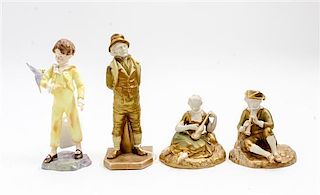 * Four Royal Worcester Porcelain Figures Height of tallest 7 inches.