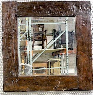 A Rustic Style Mirror Height 39 1/2 inches.