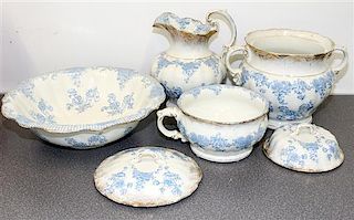 A Victorian Five Piece Wash Set, Willets Mfg. Co. Height of first 12 inches.
