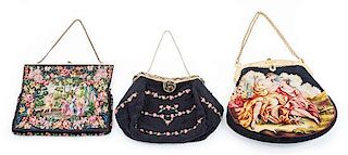 Three Vintage Purses Height of largest 7 3/4 inches.