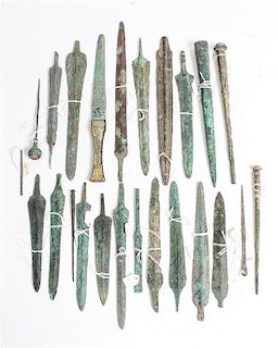 * A Collection of Archaic Bronze Weaponry Length of longest 13 1/4 inches.