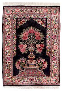 * A Pakistani Pictorial Wool Rug 4 feet 5 inches x 3 feet 2 inches.