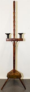 A Provincial Adjustable Candle Stand Height 42 inches.