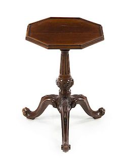 A Chippendale Style Mahogany Side Table Height 22 x width 14 3/4 x depth 14 3/4 inches.