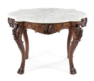 * A Victorian Style Walnut Parlor Table Height 28 3/4 x width 39 1/2 x depth 30 inches.