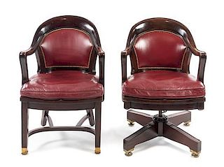 Two American Office Chairs, A.H. Andrews Height 35 1/2 inches.