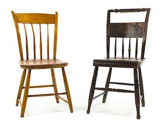Two Hitchcock Chairs Height of taller 33 1/2 inches.