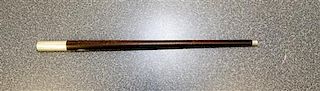 An American Silver-Mounted Walnut Jogging Stick, Reed & Barton, Taunton, MA,, having a silver ferrule with a tapering shaft, 