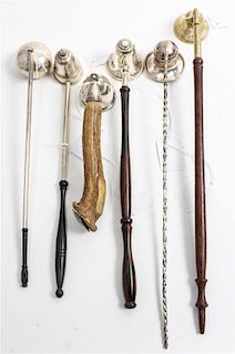 A Group of Five Silver Candle Snuffers, various makers, comprising examples by 'Tiffany & Co.', 'Graff, Washbourne & Dunn', a