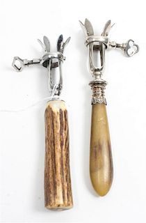 Two Continental Horn Handled Bone Holders, various makers,