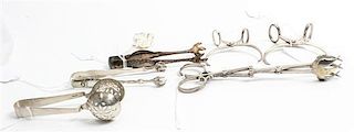 A Group of Six American Silver Sugar Tongs, various makers, comprising an example by Tiffany & Co., New York, NY and others.