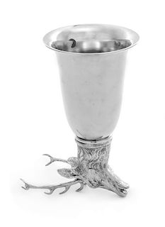 A Gucci Silver-Plate Stirrup Cup Height 8 inches.