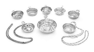 A Collection of Wine Tasting Cups, various makers, comprising a French silver example, an American silver example, a Christof