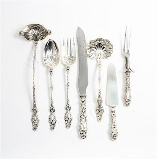 * A Group of American Silver Serving Articles, Whiting Mfg. Co., New York, NY, Lily pattern, comprising: 1 soup ladle 1 sauce