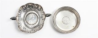 * A Pair of Continental Silver Dishes, , comprising a twin-handled Austrian example with a scalloped body, the base with an i