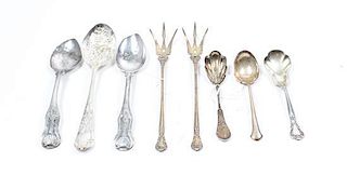 * A Collection of American Silver Flatware Articles, various makers, comprising a pair of coin table spoons marked for James 