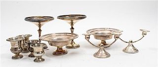 * A Collection of American Silver Table Articles, various makers, comprising a pair of tazze, a pair of compotes, two pairs o