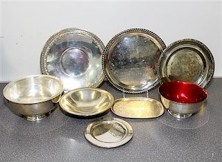 A Collection of American Silver-Plate Serving Articles Diameter of largest 9 inches.