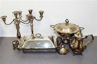 Five American Silver-Plate Table Articles Height of tallest 13 inches.