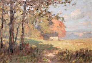 * Attributed to Franz Biberstein, (American, 1850-1930), Landscape