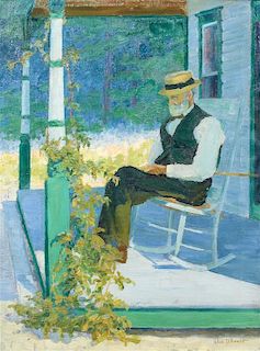 * Elsa Ulbricht, (American, 1885-1980), Old Man on the Porch