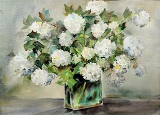 Barbara Vassilieff, (Russian/American, 1901-2000), Still Life with Vase and Flowers