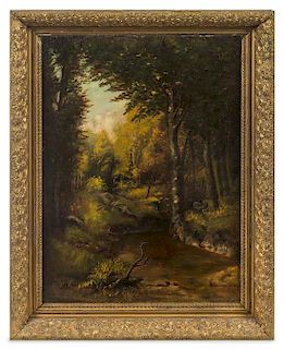* Artist Unknown, (Late 19th century), Forest Scene