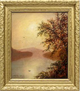 * Artist Unknown, (19th century), River Landscape, 1879