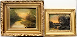 * Artist Unknown, (19th/20th century), River Scenes (two works)