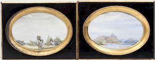 * Artist Unknown, (20th century), Mountainous Landscapes (two pairs of works)