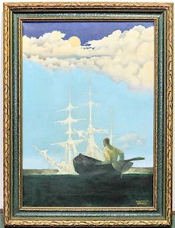 Raymond Sisley, (American, 1888-1948), Man in the Boat, 1921