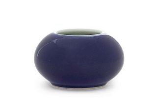A Blue Glazed Porcelain Water Coupe