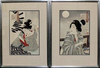 Tsukioka Yoshitoshi, (Japanese, 1839-1892), From "Fuzoko Sanjuniso" (32 Aspects of Customs and Manners), 1888 (4 works)