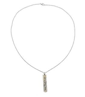 Tiffany &amp; Co 18k Gold Diamond Bar Pendant Necklace