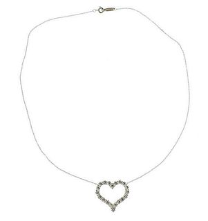 Tiffany &amp; Co Platinum Diamond Heart Necklace