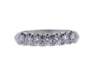 14k Gold Diamond Half Band Ring