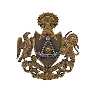 Tiffany &amp; Co 18k Gold Masonic Pendant