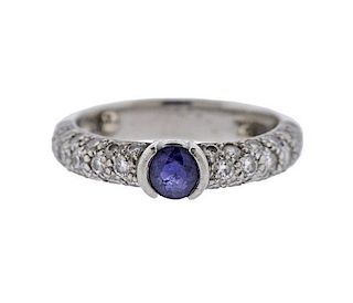 Tiffany &amp; Co Etoile Platinum Diamond Sapphire Ring