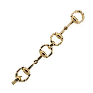 Gucci Horsebit 18k Gold Bracelet Size 17